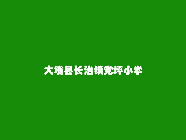 大埔县长治镇党坪小学简介，地址，联系方式