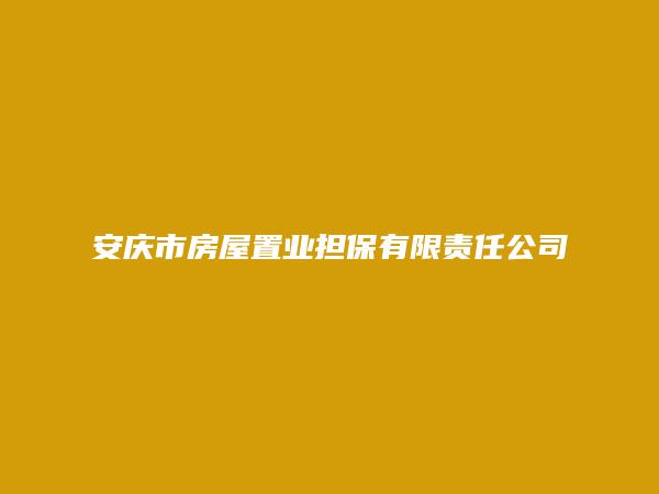 安庆市房屋置业担保有限责任公司岳西分公司