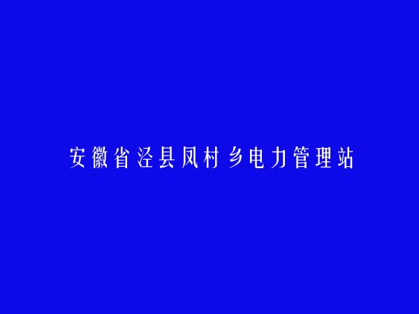 安徽省泾县凤村乡电力管理站简介，地址，联系方式