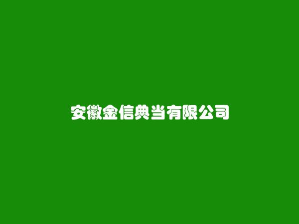 安徽金信典当有限公司简介，地址，联系方式