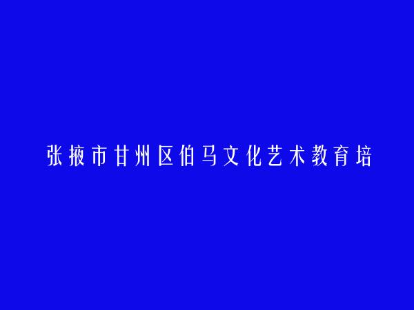 张掖市甘州区伯马文化艺术教育培训有限责任公司
