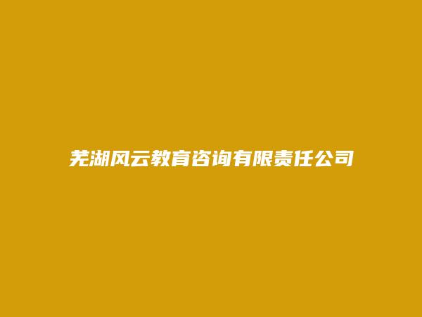 芜湖风云教育咨询有限责任公司
