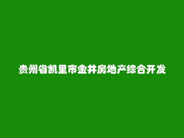 贵州省凯里市金井房地产综合开发有限责任公司
